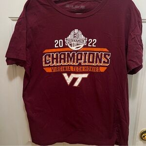 VA Virginia Tech 2022 ACC Championship Basketball TShirt Burgundy Large